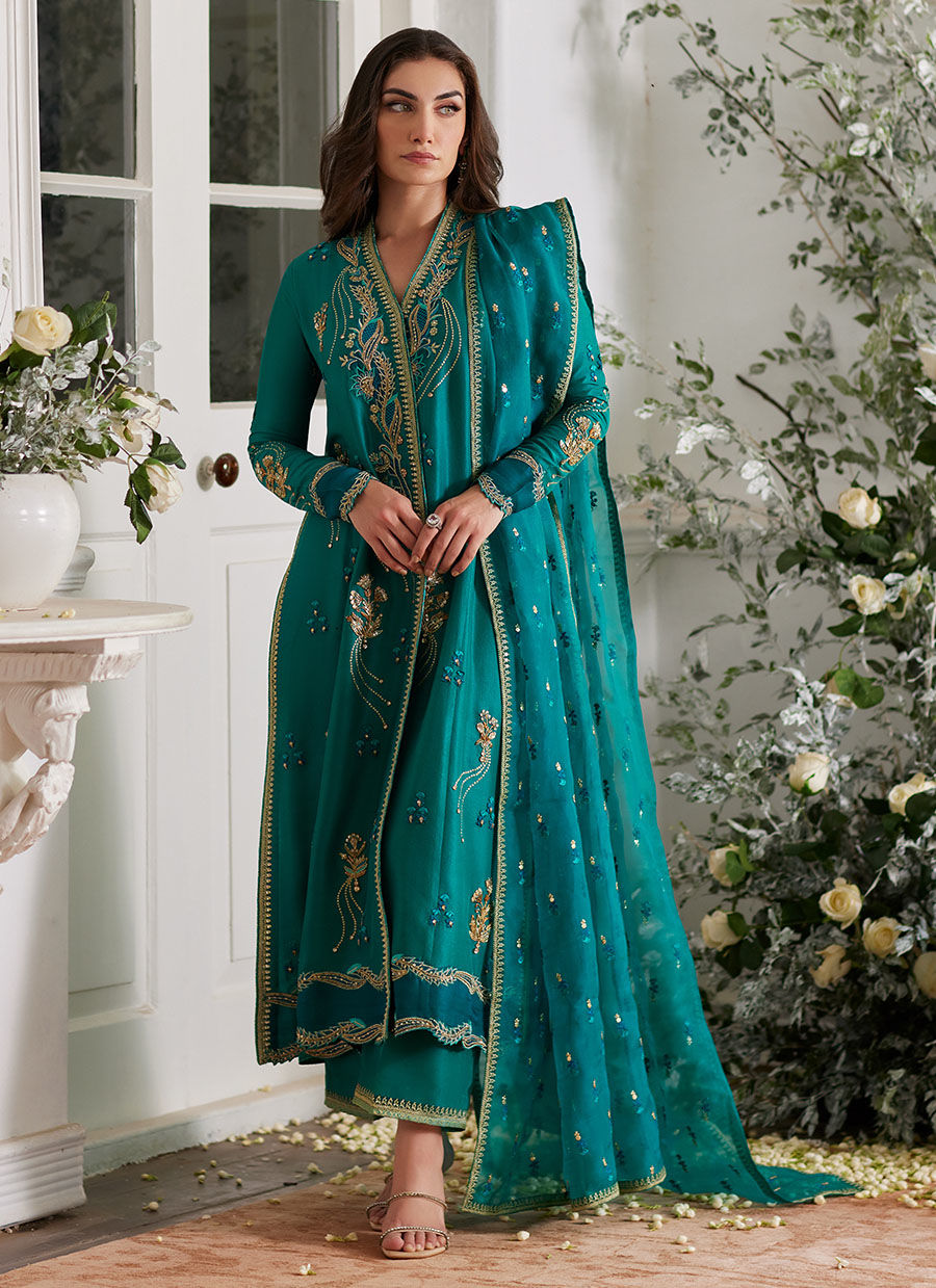 AYDA SEA GREEN SHIRT AND DUPATTA