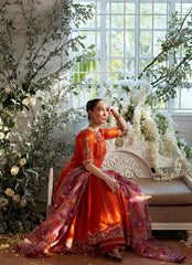 KUSUM BURNT ORANGE KALIDAAR AND DUPATTA