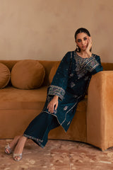 Pine 2Pc - Embroidered Solid Dress