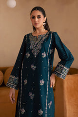 Pine 2Pc - Embroidered Solid Dress