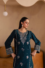 Pine 2Pc - Embroidered Solid Dress