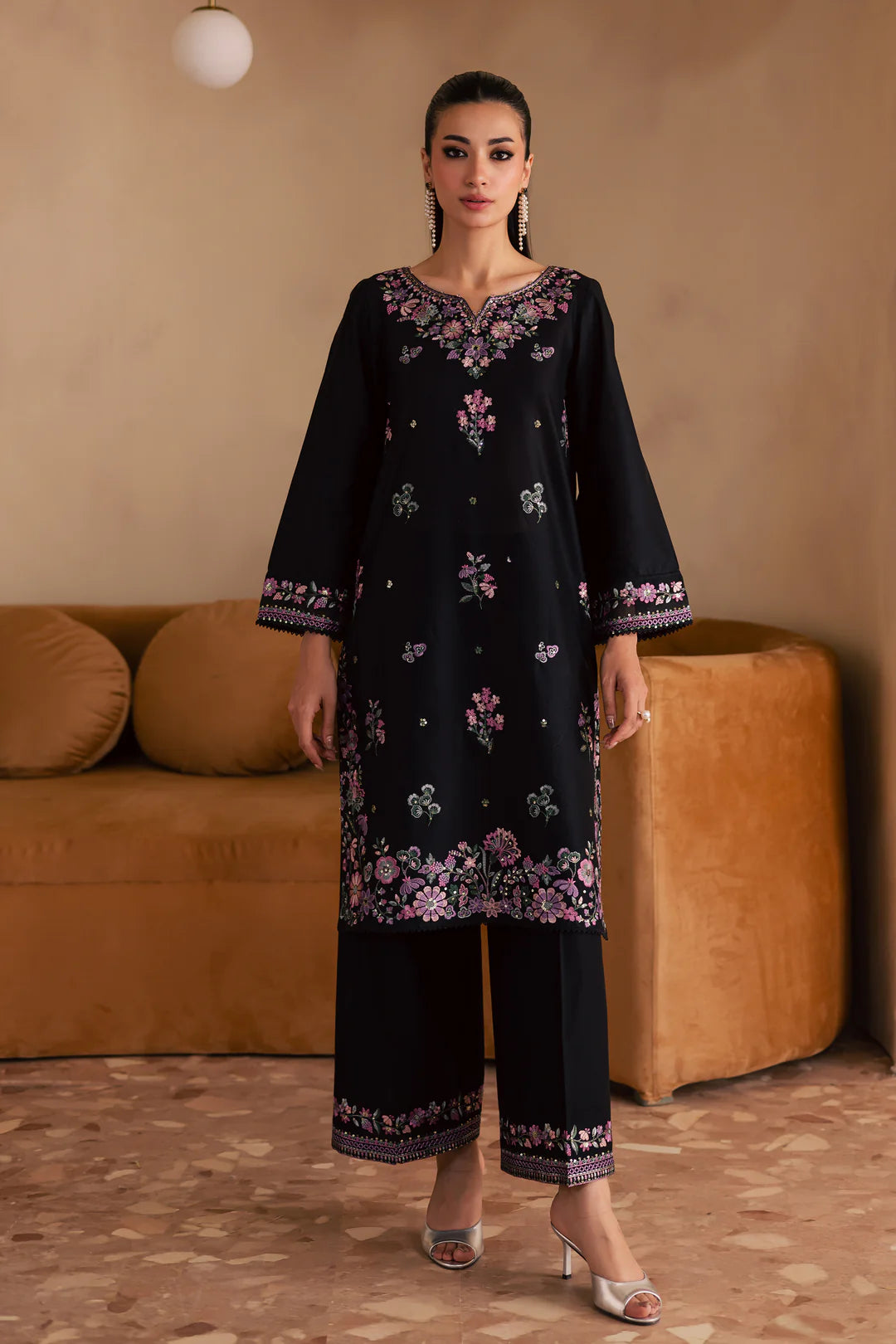 Blink 2Pc - Embroidered Solid Dress