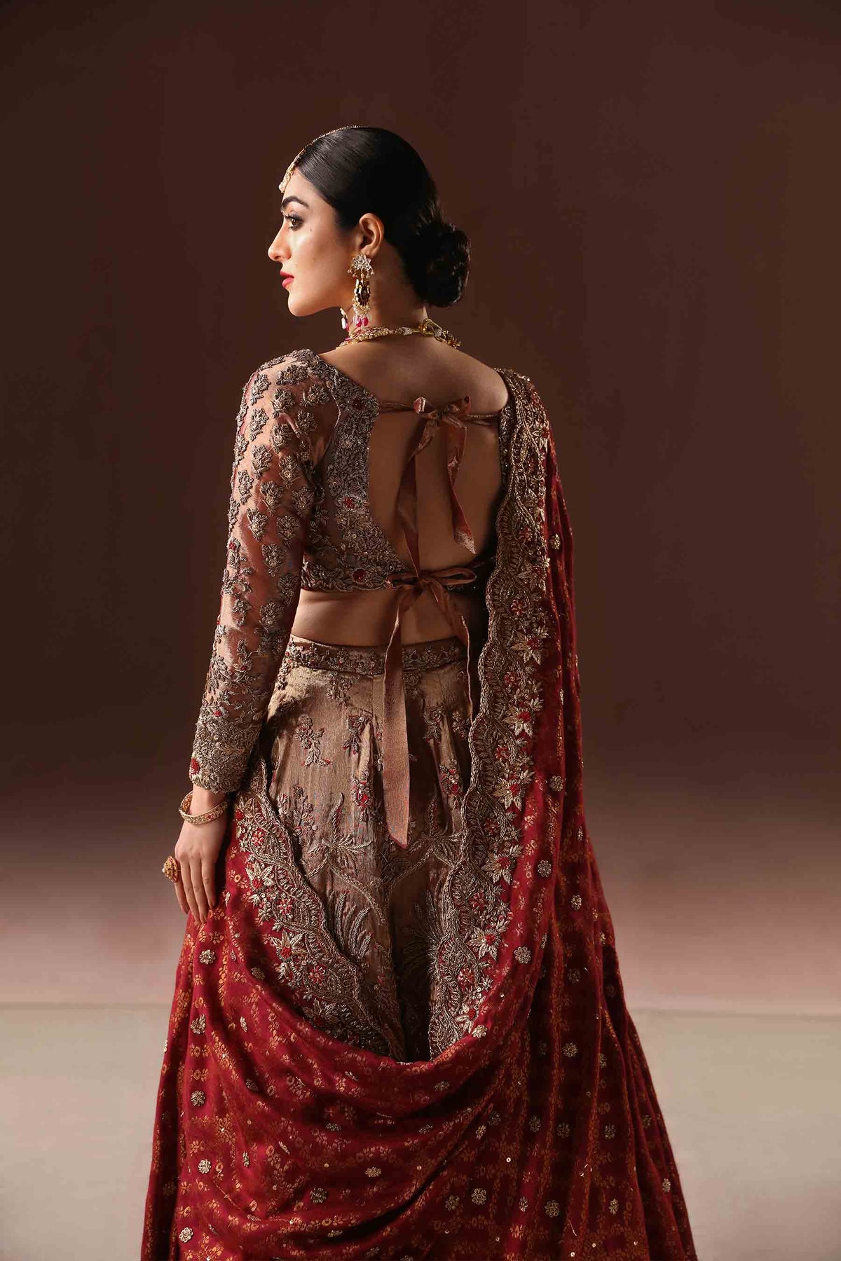 RUST AND GOLD LEHNGA CHOLI BRIDAL (BR-10)