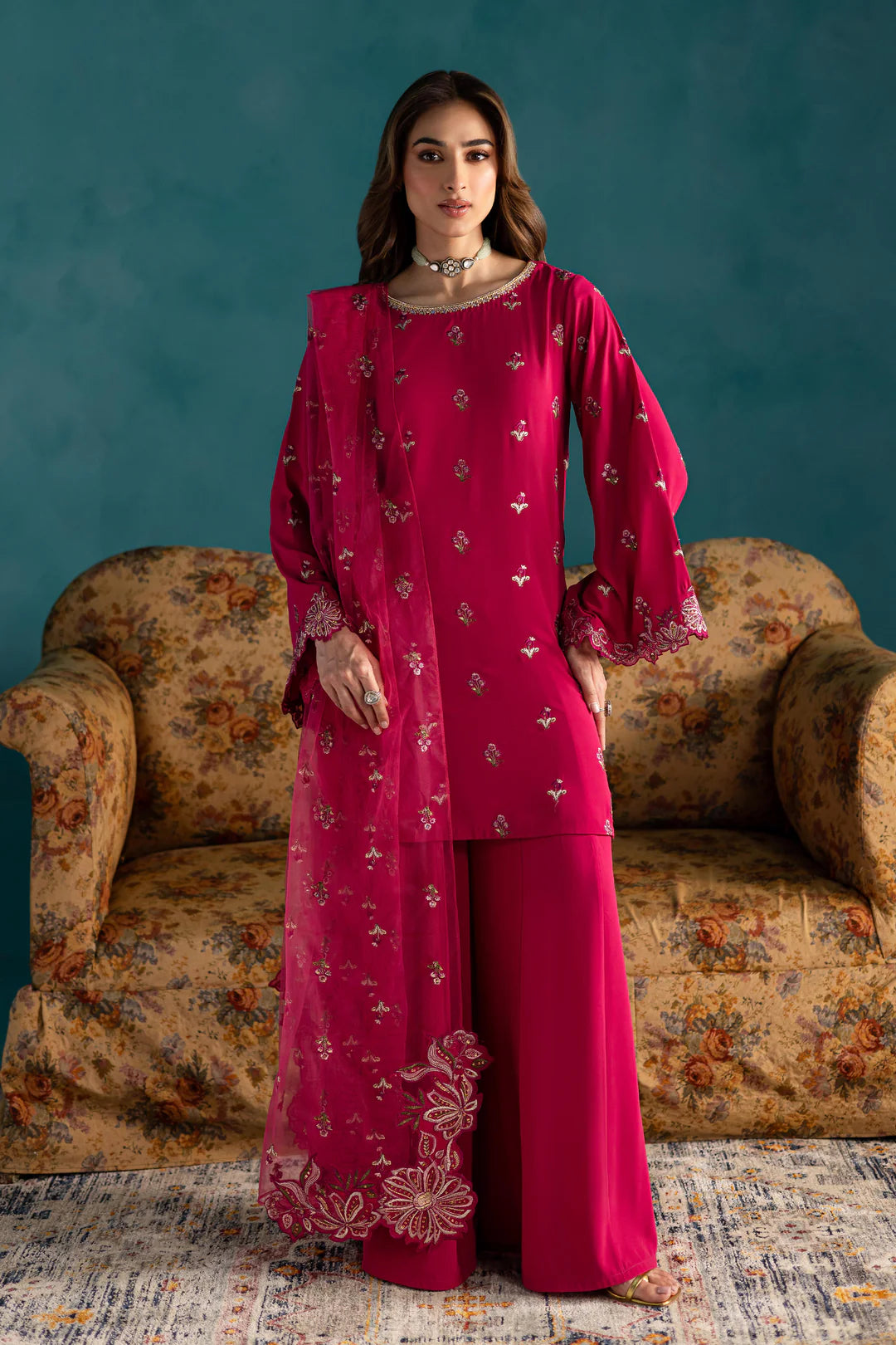 Pink Sparkle 3Pc - Georgette Luxe Pret