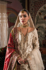 Ivory and Gold Gharara Set - With Light Dupatta (BR-04A)