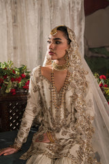 Ivory and Gold Gharara Set - With Heavier Dupatta (BR-04B)