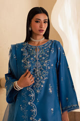 Sea Shore 3Pc - Embroidered Solid Dress
