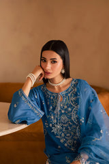 Sea Shore 3Pc - Embroidered Solid Dress
