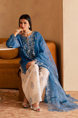 Sea Shore 3Pc - Embroidered Solid Dress