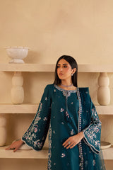 Amaan 3Pc - Embroidered Solid Dress