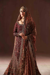 MAROON AND ANTIQUE GOLD FARSHI GHARARA SET (BR-09)