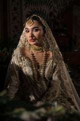 Ivory and Gold Gharara Set - With Heavier Dupatta (BR-04B)