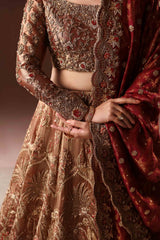 RUST AND GOLD LEHNGA CHOLI BRIDAL (BR-10)