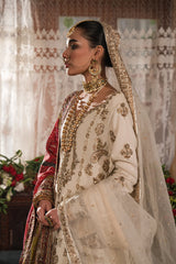 Ivory and Gold Gharara Set - With Light Dupatta (BR-04A)