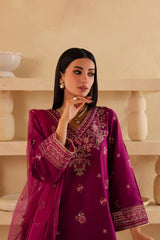 Zariah 3Pc - Embroidered Solid Dress
