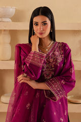 Zariah 3Pc - Embroidered Solid Dress