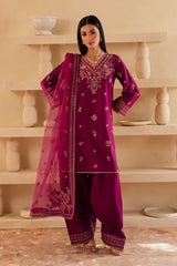 Zariah 3Pc - Embroidered Solid Dress