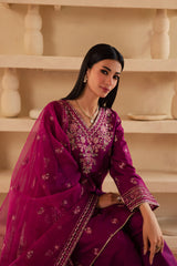 Zariah 3Pc - Embroidered Solid Dress
