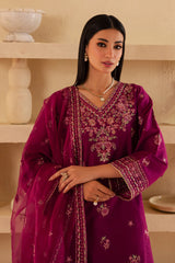 Zariah 3Pc - Embroidered Solid Dress