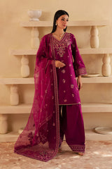 Zariah 3Pc - Embroidered Solid Dress