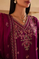 Zariah 3Pc - Embroidered Solid Dress
