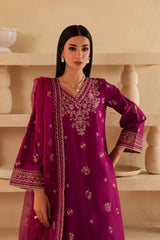 Zariah 3Pc - Embroidered Solid Dress