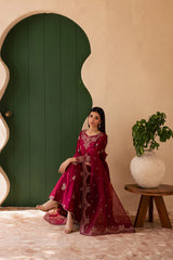 Jhumka 3Pc - Embroidered Solid Dress