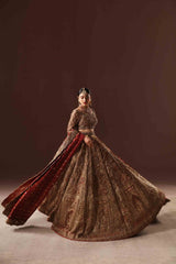 RUST AND GOLD LEHNGA CHOLI BRIDAL (BR-10)