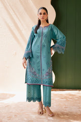Versak 2Pc - Embroidered Solid Dress