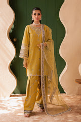 Avaia 3Pc - Embroidered Solid Dress