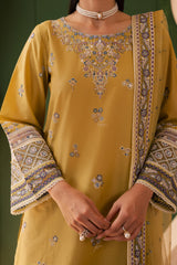 Avaia 3Pc - Embroidered Solid Dress