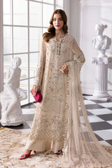 3 Piece Unstitched Embroidered Chiffon Suit | BD-3007 - Maria b