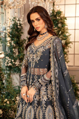 3 Piece Unstitched Embroidered Organza Suit | BD-2901  - Maria b