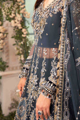 3 Piece Unstitched Embroidered Organza Suit | BD-2901  - Maria b