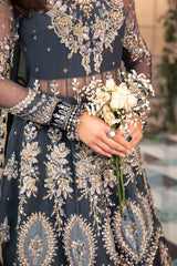 3 Piece Unstitched Embroidered Organza Suit | BD-2901  - Maria b