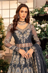 3 Piece Unstitched Embroidered Organza Suit | BD-2901  - Maria b