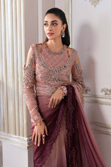 Unstitched Embroidered Chiffon Saree | BD-3001 - Maria b