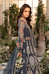 3 Piece Unstitched Embroidered Organza Suit | BD-2901  - Maria b