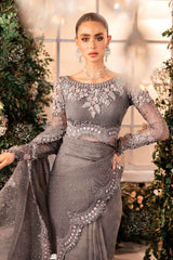 3 Piece Unstitched Embroidered Organza Suit | BD-2902  - Maria b