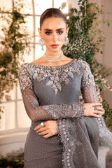 3 Piece Unstitched Embroidered Organza Suit | BD-2902  - Maria b