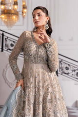 3 Piece Unstitched Embroidered Net Suit | BD-3002 - Maria b