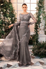 3 Piece Unstitched Embroidered Organza Suit | BD-2902  - Maria b