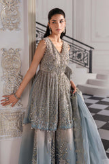 3 Piece Unstitched Embroidered Net Suit | BD-3002 - Maria b