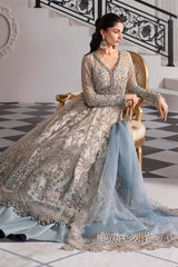 3 Piece Unstitched Embroidered Net Suit | BD-3002 - Maria b
