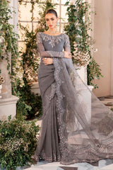 3 Piece Unstitched Embroidered Organza Suit | BD-2902  - Maria b