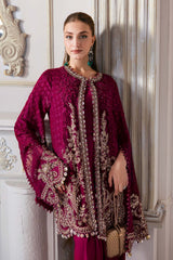 3 Piece Unstitched Embroidered Chiffon Suit | BD-3003 - Maria b