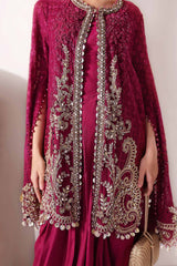 3 Piece Unstitched Embroidered Chiffon Suit | BD-3003 - Maria b