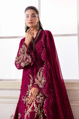 3 Piece Unstitched Embroidered Chiffon Suit | BD-3003 - Maria b