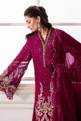3 Piece Unstitched Embroidered Chiffon Suit | BD-3003 - Maria b