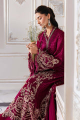 3 Piece Unstitched Embroidered Chiffon Suit | BD-3003 - Maria b